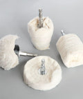 Get Ready To Polish Everything Like A Boss With This 1pc 6mm Shank Cotton Buffing Wheel For Grinding Jewelry Wood Metal And Abrasive Tools 4 piece set of cotton buffing wheels with metal shanks.
