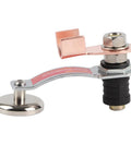 Heavy Duty Magnetic Welding Ground Clamp with Massive Suction Grip Rock Solid Copper And Iron Build For 60 KG Pull Force Professional Grade Reliability close-up view showcasing the base and copper connector.