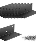 8 Pack Iron 4 Inch L Right Angle Brackets With Screws For Wood Shelves Cabinets And Furniture 4 Inch By 2 Inch By 2 Inch 3mm Thick