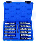 Oscarbide annular cutter set, 13 pcs, 2" depth, 3/4" Weldon shanks, diameters 7/16"–1-1/16", blue carrying case