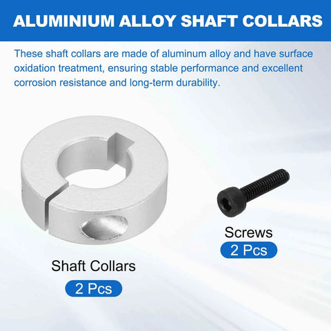 2 Pack Aluminum Shaft Collar Clamp Style Locking, 3/4 Bore, 1-9/16 OD, 1/2 Thick, Heavy Duty One Piece Design for CNC Machines and Industrial Automation, Secures Bearings, Gears, and Pulleys on Shafts. Aluminum shaft collar clamp with screw, 2 pcs.
