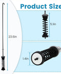 Product size illustration of 23.6-inch suspension rod from Washer Suspension Rod Kit For Whirlpool Kenmore Maytag Amana Machines, AP5971398 Compatible Replacement Parts For WTW4800XQ2 And WTW4800XQ4, shown with 5.1-inch spring and 1.4-inch cap details.