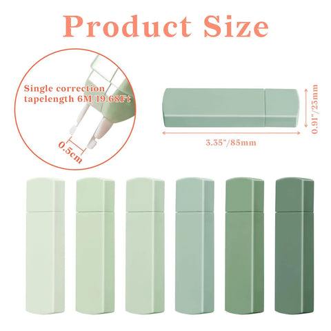 Six Pack Mini White Correction Tapes For Quick Corrections, Smooth Pull Out, Quick Dry, Aesthetic Cute Design For Students And Office Use