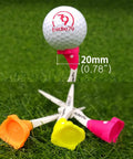 Five Degree Launch Angle Golf Tee Set With Nine Pack And Adjustable Height Markers, Boost Distance, Cut Hooks And Slices, High Visibility, Stable Twenty Millimeter Head For Consistent Drives And Easy Setup displayed on grass