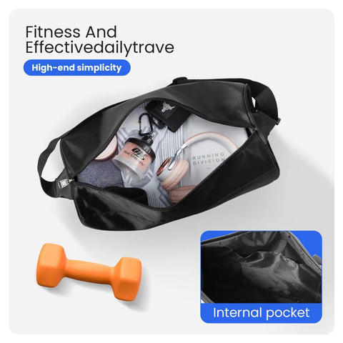 Lightweight Underseat Gym Duffel Bag For Women And Men Waterproof And Tear Resistant Travel Sports Bag open with contents