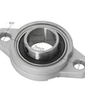 Set Of 2 Flanged Pillow Block Bearings 25mm Bore Self Aligning Zinc Alloy 2 Bolt Mounts close-up with 75mm spacing