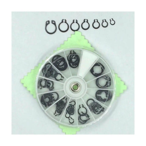 70 Pcs External Retaining Circlips E Clip Washers Retaining Ring Carbon Steel Kit For Auto Repair And Diy Projects in plastic case