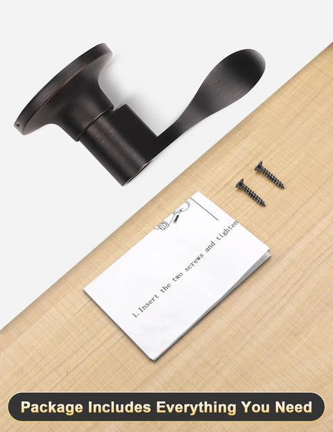 Two Pack Single Sided Dummy Door Handle In Oil Rubbed Bronze No Fuss Easy Push Pull For Closet Or Pantry Right Handed Interior Door Lever Non Turning Dummy Knob, with screws