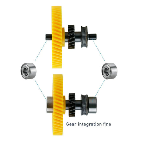 All Metal Hotend P1S Extruder Kit gear integration with helical gear and bearings for Bambu Lab X1 X1C P1 P1P 3D Printers