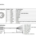 Plug And Play Rotary Torque Sensor And Transducer With 10Nm Range, LCD Display, And RS485 0 to 10V Output For Easy Motor Speed Measurement, Torque Tester For PLC DCS And Automation, Includes 7 Pin Waterproof Connector And 3m Cable pin wiring diagram