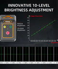 Self Leveling Cross Line Laser Level With 100ft Range Green Beam 10 Brightness Levels Carrying Pouch Included Ideal For Picture Hanging DIY Construction Indoor Projects, control panel