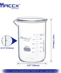 Heavy-Duty 300 Milliliter Glass Beaker Set With 3.3 Borosilicate Griffin Low Form And Printed Graduation Pack Of 6 Durable Lab Beakers For Chemistry Class Research And Everyday Kitchen Experiments, showing a single beaker with 300 ml capacity