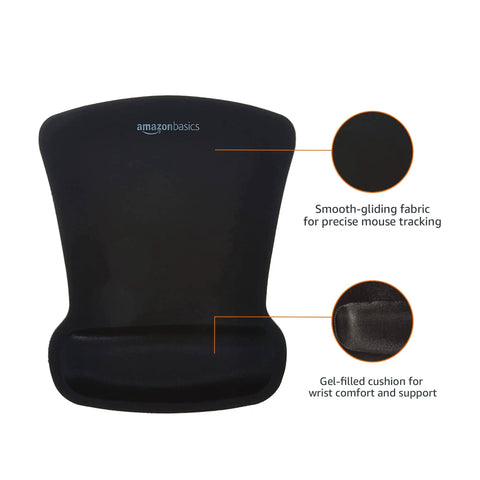 Ergonomic Gel Wrist Rest Mouse Pad With Non Slip Base For Pain Relief And Smooth Tracking Comfy Desk Pad For Your Computer Setup 10.1 By 8.1 Inches Black