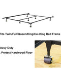 Heavy Duty Bed Frame Casters With Locking Wheels, Beefed Up 4 Pack, Steel Stem Rollers With Socket Sleeves, shown installed