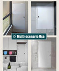 Heavy Duty Steel Drywall Access Door And Lockable Maintenance Hatch For Attic Kitchen Or Bathroom Wall Featuring Secure Key Combo And Hassle Free Install Setup 28 By 54 Inches placed in various settings.