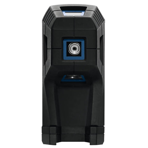 Front view of Green Beam Self Leveling Alignment Laser With Plumb And Level Points, 90 Degree And Grade Projection, Visimax Battery Saver