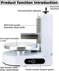 Automatic Electric Cream Spreader For Cake Decorating And Frosting Smoothing with stainless steel knife and touch screen control.