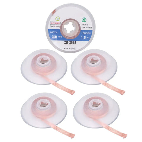 Pro Grade Solder Wick Desoldering Braid 5 Pack No Clean Copper For PCB Repair And BGA Rework 3mm Width 1.5m Length High Efficiency