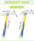 Two Piece Garden Hoe Tools Set With 15.7 Inch Stainless Steel Cultivator Tiller And Pick Mattock Hoe Fiberglass Handle, dimensions shown