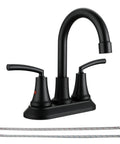 Matte Black Bathroom Sink Faucet, 4 Inch Centers, Modern Single Hole Design, BF023-MB, Tough Stainless Steel Finish
