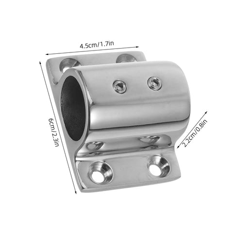 Stainless Steel Square Flag Pole Base Holder Deck Mount Bracket For Boats, Pontoon, And Yacht - 22mm Marine Pipe Mount, Beefy, Dock-Ready Flag Pole Bracket, Universal Fit, Rugged Marine Hardware, 22mm stainless steel deck mount bracket