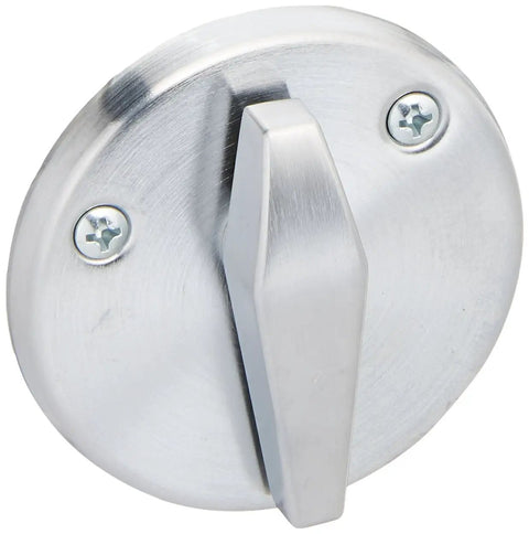 Door Bolt Occupancy Indicator With Inside Turn Deadbolt In Satin Chrome Finish Model B571626 close-up view of turn lever