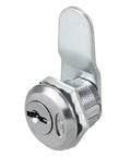 Beefed-Up Offset Cam Lock For Cabinets And Drawers, 5/8 Inch Cylinder, Chrome Zinc Alloy, No. 10 Cam, Durable Locking Hardware, Keyed Differently