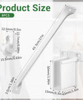 8 Pack White Steel Wire Shelf Brackets 17 Inch Heavy Duty Closet Support Hardware With Quick Snap Clips And End Caps dimensions