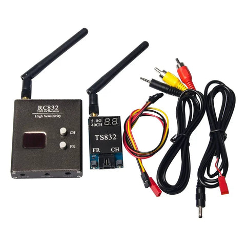 5.8GHz FPV Transmitter And Receiver For Drones, 600mW, 40 Channels, Over 2km Open-Field Range, Plug And Play with cables