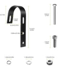 Dimensions of Two Pack Solar Panel Fence Mounting Kit For Balcony And Outdoor Spaces black bracket and fasteners