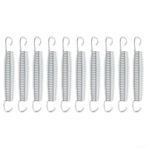 Set of Heavy Duty 10-Pack Extension Springs Steel 50KG Load Capacity 17.8cm for Garage Doors, Trailer Ramps.