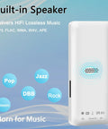 Back view of Bluetooth MP3 Player With Dope Built In Speaker And 64GB Card showing speaker and music genre icons.