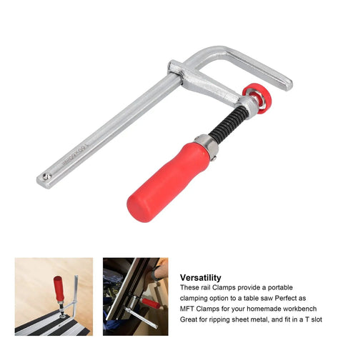 Adjustable Aluminum F Clamp For Woodworking With Poplar Handle Built Tough Heavy Duty Non Slip Grip Large Clamping Power