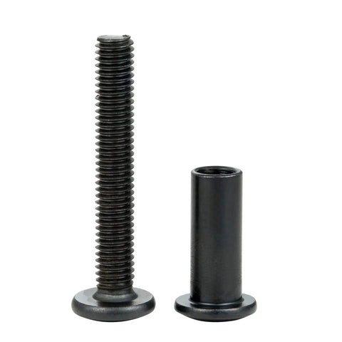 Forty Sets Black M6X40MM Furniture Connector Bolts And Cap Nuts Assortment Kit With Matching Drive Tool For No Sweat Wood Assembly And Diy Cabinet Hardware That Actually Holds Tight - Black M6 bolt and cap nut set.