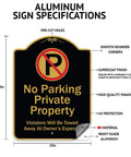 Slow Down When Entering Parking Lot Sign Black And Gold 18 By 24 Inch Heavy Gauge Aluminum Architectural Sign With Specifications