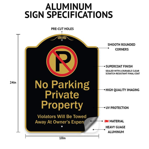Slow Down When Entering Parking Lot Sign Black And Gold 18 By 24 Inch Heavy Gauge Aluminum Architectural Sign With Specifications
