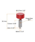 Pro Grade Spring Plunger Set With Knurled Handle M6x1 Quick Slide Pin For Jigs And Vises Rock Solid Stainless Steel Build Rust Free Finish No Fuss Thumb Operation Works Like A Charm Red Two Piece Kit showing dimensions and details.
