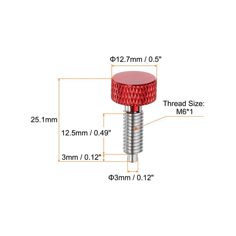 Pro Grade Spring Plunger Set With Knurled Handle M6x1 Quick Slide Pin For Jigs And Vises Rock Solid Stainless Steel Build Rust Free Finish No Fuss Thumb Operation Works Like A Charm Red Two Piece Kit showing dimensions and details.