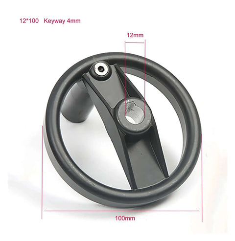 Solid Aluminum Handwheel With Foldable Handle, Double Spoked Wheel For Milling Machine And Lathe, 100 mm Diameter
