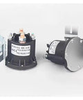 Heavy Duty 12V 24V 48V Electric Forklift Relay Start Switch DC Contactor For Cart Tailboard, black and metal, side view.