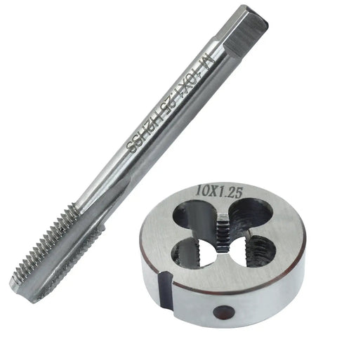 M10 X 1.25 Tap And Die Set For Metalworking, HSS Machine Thread Tap Die Kit, Right Hand Thread, durable high speed steel tools.