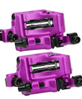 Heavy Duty Hydraulic Disc Brake Set Built Different With Reinforced Aluminum Calipers Delivers Buttery Smooth Stopping Action Fast To Install For Mountain Road And Electric Bikes, purple aluminum calipers.