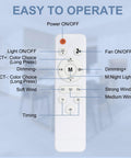 Remote control for Remote Dimmable Socket Fan Light, 20.5 Inch Screw-In Ceiling Bulb Fan Combo With Socket Extender features