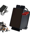 Heavy Duty 24V Lithium Ion Wheelchair Battery Replacement With Smart Bms Protection, black power pack with connector.
