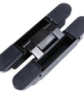 Folding Cross Door Hinge Invisible Stainless Steel Hardware Heavy Duty 180 Degree Concealed Three Dimensional Black Hinge for Interior Doors and Cabinetry