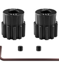 Two Piece 32P 11T Hardened Steel Pinion Gear Set For Traxxas Slash 4x4 Rustler Hoss TRX4 TRX6 RC Cars 3.175mm Shaft Direct Fit Upgrade Replacement Performance Kit with hex wrench and screws