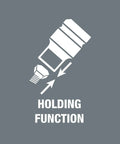 Illustration showing holding function of Zyklop 3/8 Inch Drive Socket With Holding Function, 8 x 29 mm, Chrome Vanadium Steel