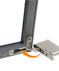 Heavy Duty Hydraulic Buffer Cabinet Door Hinges With Adjustable Hidden Pivot Shaft Hardware For Super Smooth Silent Doors Quick Kitchen Game Changer In Sleek Black And Brushed Gold Finish, installed view showing pivot mechanism.