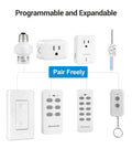 Wireless Control Outlet For Holiday Decor No Fuss Plug And Play With Remote 2 Remotes And 5 Outlets 100 Ft Range 125V 15A 1875W Programmable