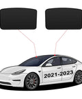 CHIYLE glass roof sunshade panels for Tesla Model 3; two black panels for front and rear roof